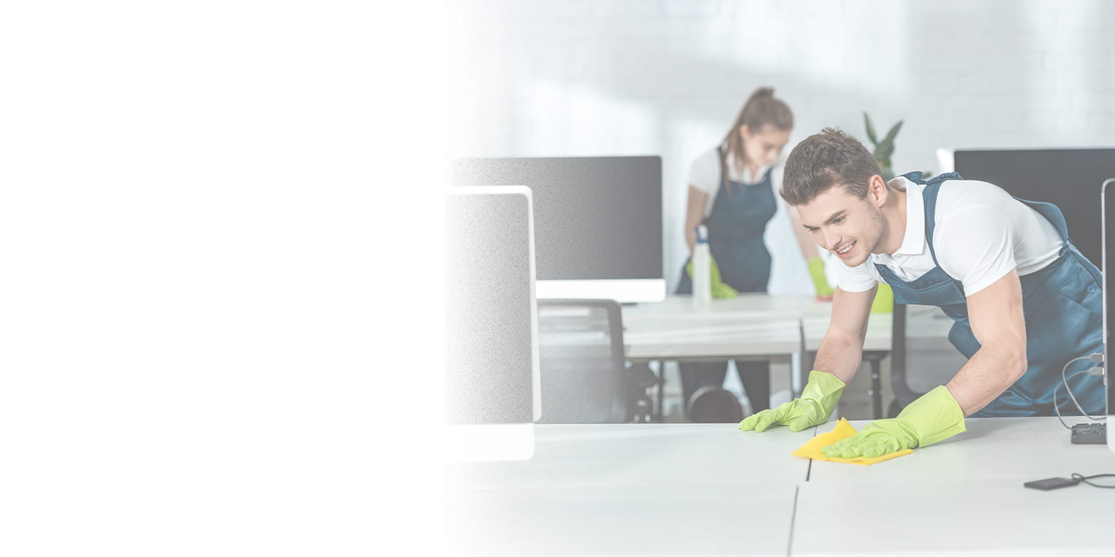 Avengers Cleaning Services team providing environmentally safe and professional commercial cleaning with a 100% satisfaction guarantee